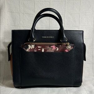 Isaac Mizrahi Black and Brown Women's Crossbody Satchel